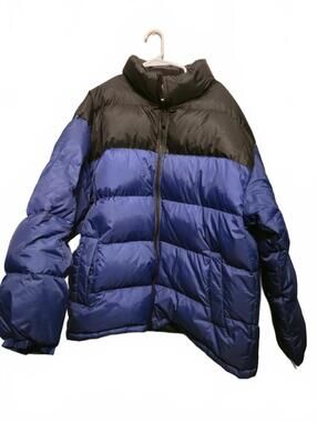 GAP XL Blue and Black Colorblock Puffer Jacket Men's SIZE XL